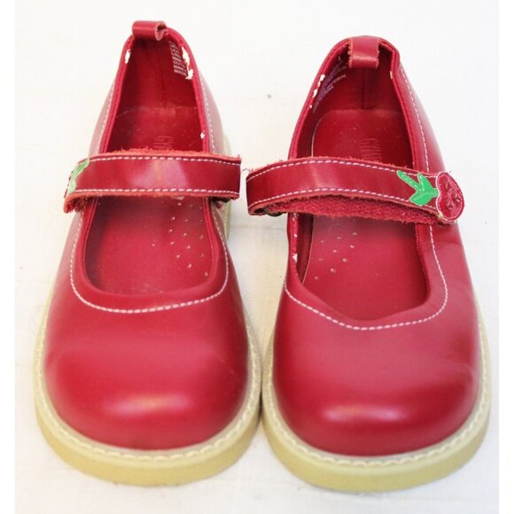 Gymboree Red Cherry Pie Mary Janes Shoes sz 12 Leather Summer Fruit Spring Fun - Picture 1 of 8